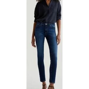 NWOT AG The Prima Cigarette Ankle Jeans 26R Dark Indigo Faded Wash Classic Denim